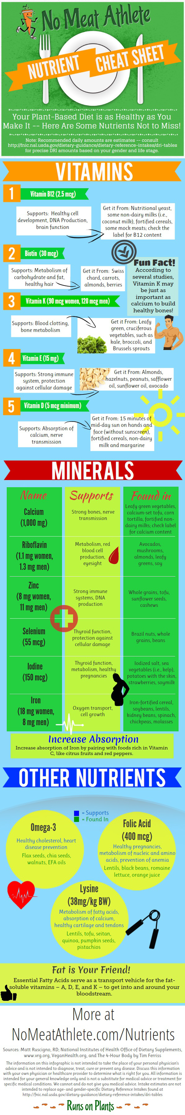 No Meat Athlete Nutrient Cheat Sheet
