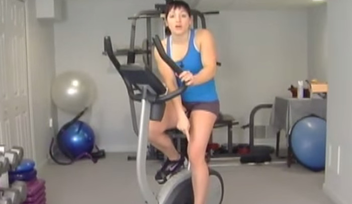 stationary bike with moving arms calories burned